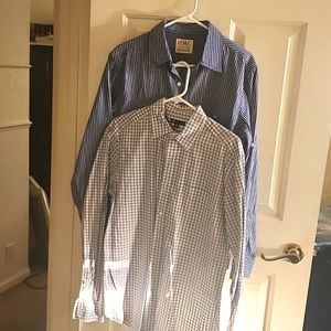 2 mens plaid shirts